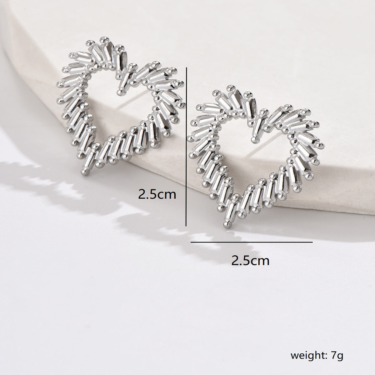 1 Pair Simple Style Classic Style Star Leaves Heart Shape Pleated Stainless Steel Earrings Ear Studs