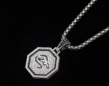 Chinoiserie Hip-hop Animal Alloy Titanium Steel Inlay Rhinestones Men's Pendant Necklace