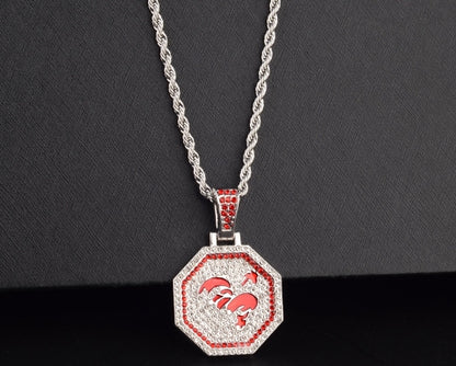 Chinoiserie Hip-hop Animal Alloy Titanium Steel Inlay Rhinestones Men's Pendant Necklace