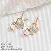 1 Pair Elegant Simple Style Classic Style Heart Shape Plating Inlay Stainless Steel Shell Zircon 14k Gold Plated Drop Earrings