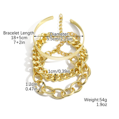 Fashion Solid Color Alloy Plating Women's Bracelets 1 Piece