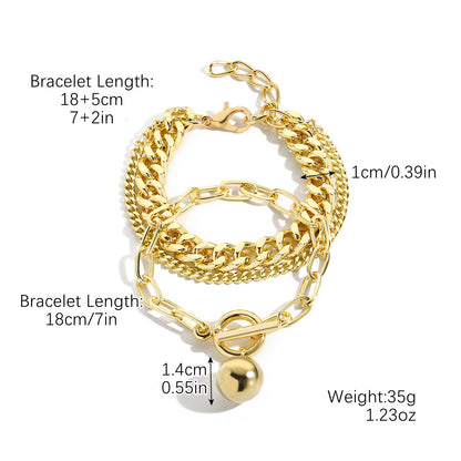 Fashion Solid Color Alloy Plating Women's Bracelets 1 Piece