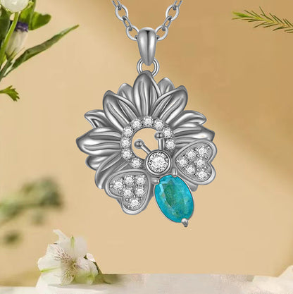 Pastoral Sunflower Bee Alloy Plating Inlay Rhinestones Gold Plated Silver Plated Women's Pendant Necklace