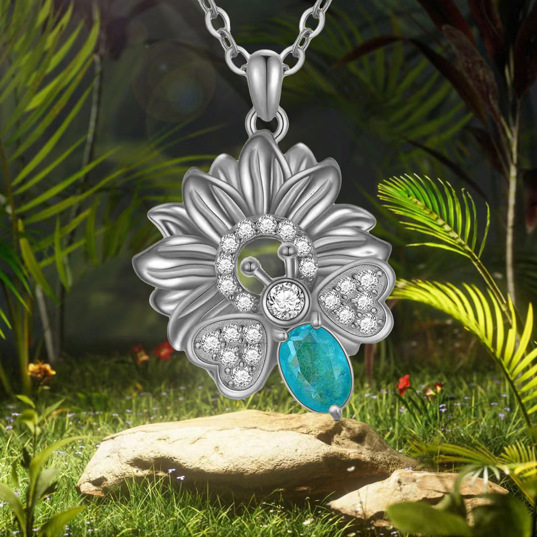 Pastoral Sunflower Bee Alloy Plating Inlay Rhinestones Gold Plated Silver Plated Women's Pendant Necklace