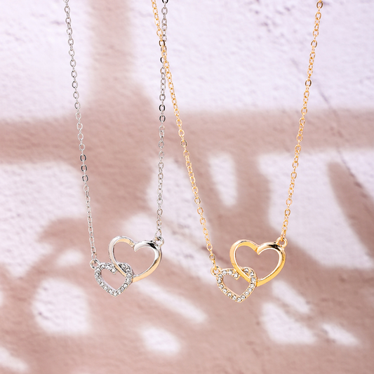 Ig Style Sweet Simple Style Heart Shape Alloy Plating Inlay Rhinestones Women's Necklace