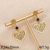 1 Pair Elegant Lady Heart Shape Plating Stainless Steel Drop Earrings