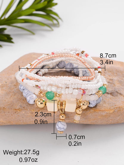 Retro Ethnic Style Bohemian Geometric Resin Stone Beaded Women's Bracelets