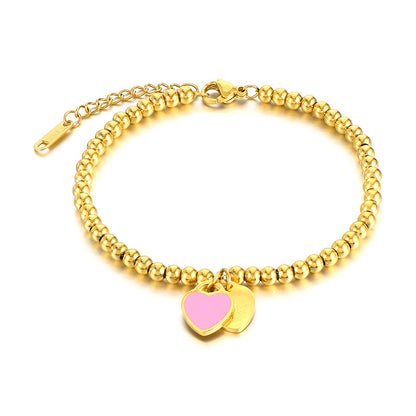 Sweet Heart Shape Titanium Steel Bracelets