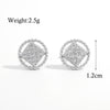 1 Pair Simple Style Circle Rhombus Twist Plating Inlay Sterling Silver Zircon White Gold Plated Rhodium Plated Ear Studs