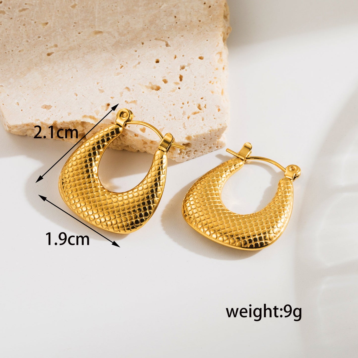 1 Pair Simple Style U Shape Solid Color Plating Stainless Steel 18k Gold Plated Earrings