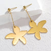 1 Pair Casual Elegant Simple Style Flower Polishing Plating Stainless Steel 18k Gold Plated Drop Earrings