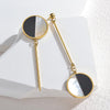 1 Pair Elegant Retro Round Plating Inlay Stainless Steel Acrylic Shell 18k Gold Plated Drop Earrings