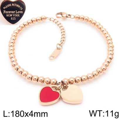 Sweet Heart Shape Titanium Steel Bracelets