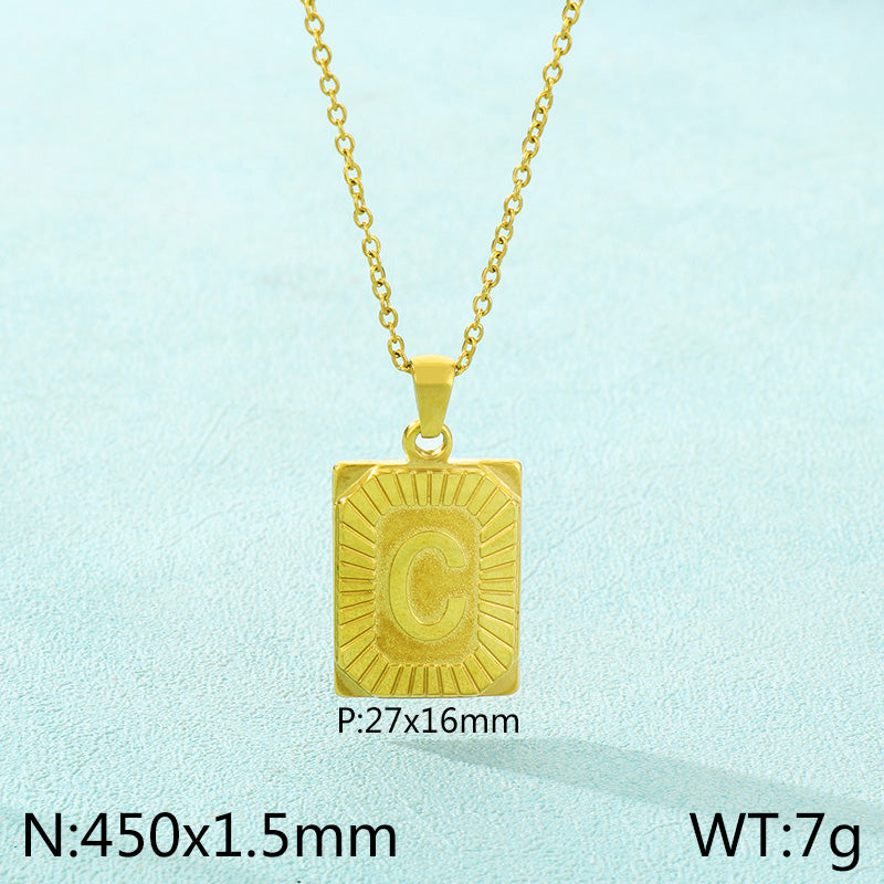 Basic Letter Stainless Steel Plating Pendant Necklace