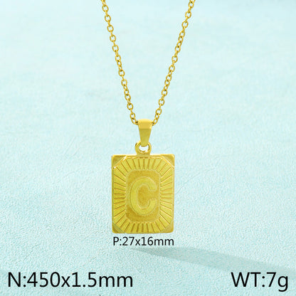 Basic Letter Stainless Steel Plating Pendant Necklace