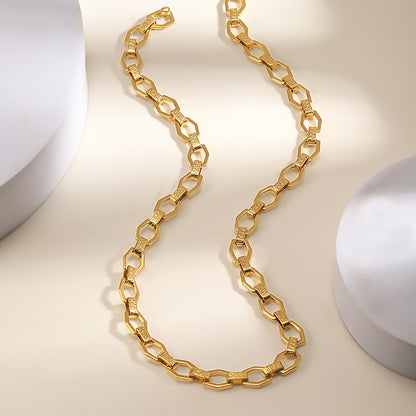 Simple Style Geometric Stainless Steel 18k Gold Plated Necklace