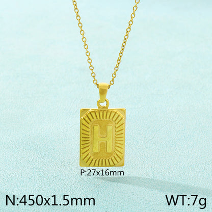 Basic Letter Stainless Steel Plating Pendant Necklace