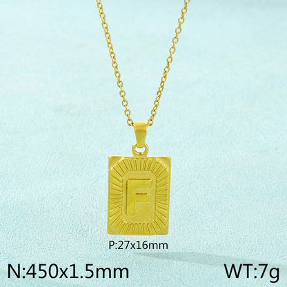 Basic Letter Stainless Steel Plating Pendant Necklace