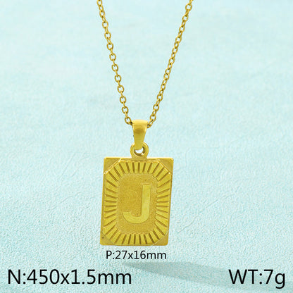 Basic Letter Stainless Steel Plating Pendant Necklace