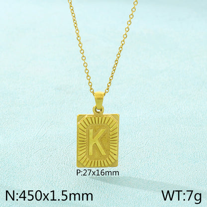 Basic Letter Stainless Steel Plating Pendant Necklace