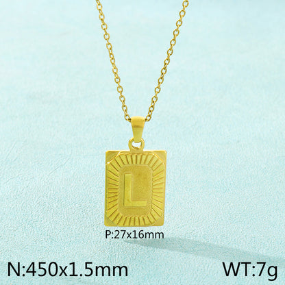 Basic Letter Stainless Steel Plating Pendant Necklace