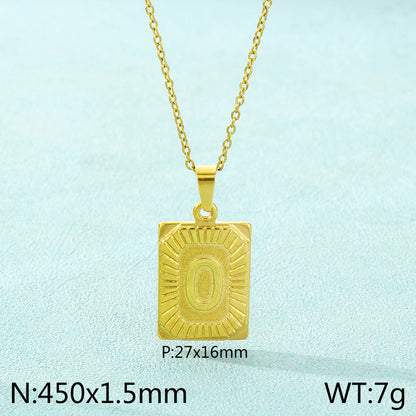 Basic Letter Stainless Steel Plating Pendant Necklace