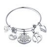 Simple Style Classic Style Letter Heart Shape Stainless Steel Plating Bangle