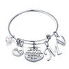 Simple Style Classic Style Letter Heart Shape Stainless Steel Plating Bangle