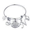 Simple Style Classic Style Letter Heart Shape Stainless Steel Plating Bangle