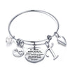 Simple Style Classic Style Letter Heart Shape Stainless Steel Plating Bangle