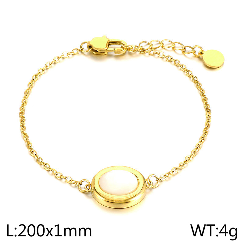 Simple Style Oval Stainless Steel Plating Inlay Opal Gold Plated Jewelry Set