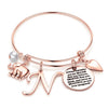 Simple Style Letter Heart Shape Elephant Stainless Steel Plating Inlay 14k Gold Plated Bangle