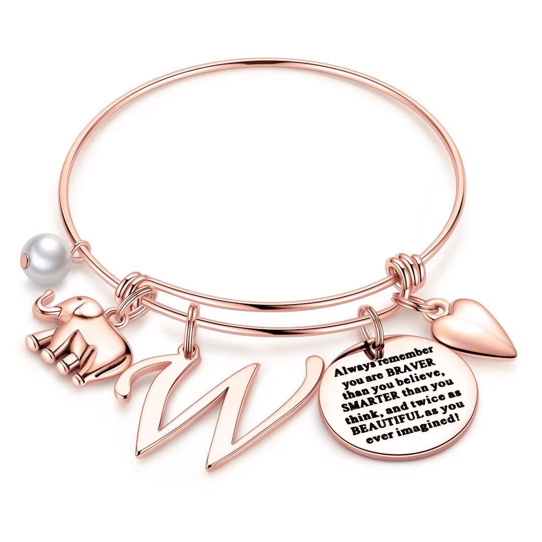 Simple Style Letter Heart Shape Elephant Stainless Steel Plating Inlay 14k Gold Plated Bangle