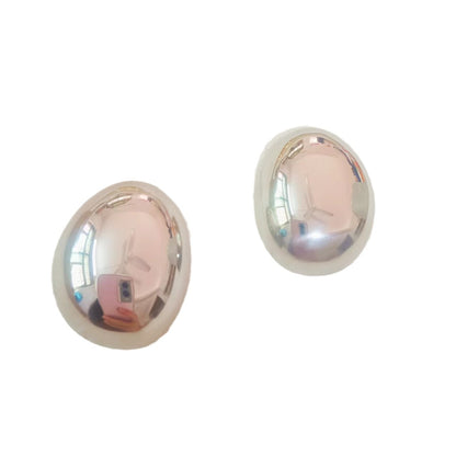 1 Pair Elegant Wedding Classic Style Oval Plating Stainless Steel 18k Gold Plated Ear Studs