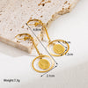 1 Pair Elegant Luxurious Virgin Mary Heart Shape Plating Zircon Stainless Steel 18k Gold Plated Drop Earrings