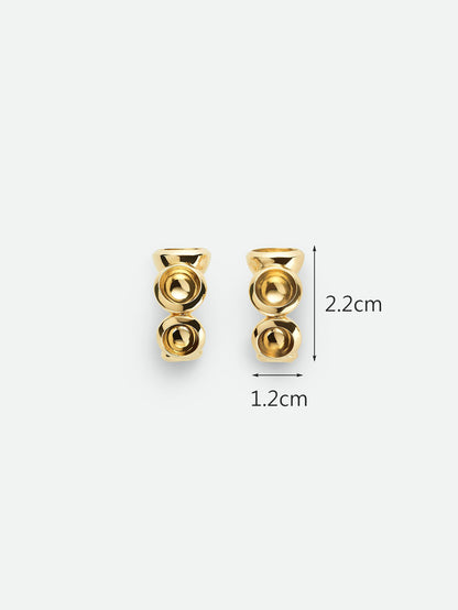 1 Pair Fashion Simple Style Gear Plating Metal Alloy 14k Gold Plated Ear Studs