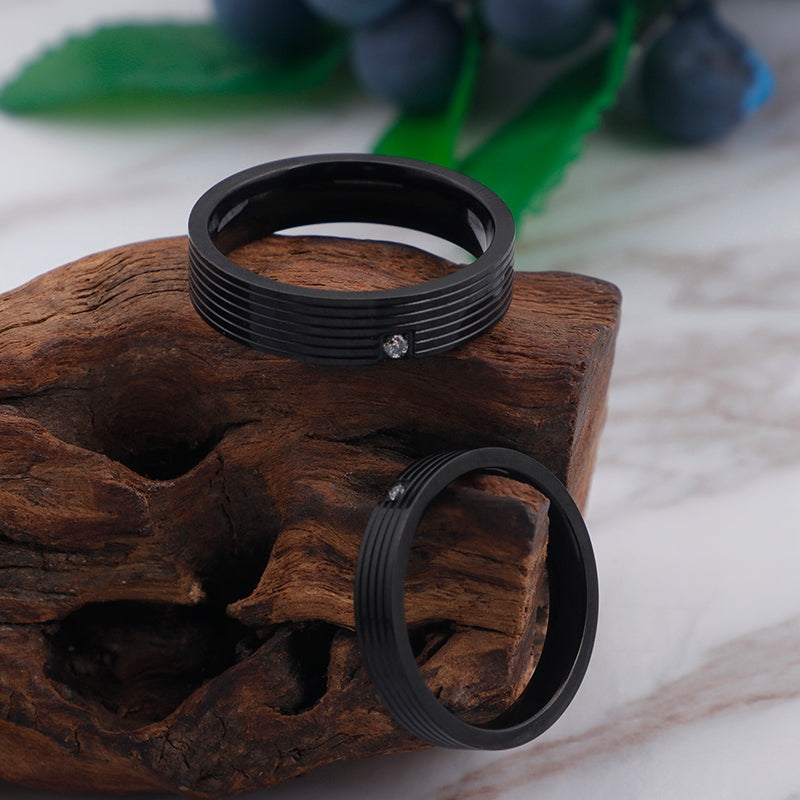 Simple Style Geometric Titanium Steel Rings