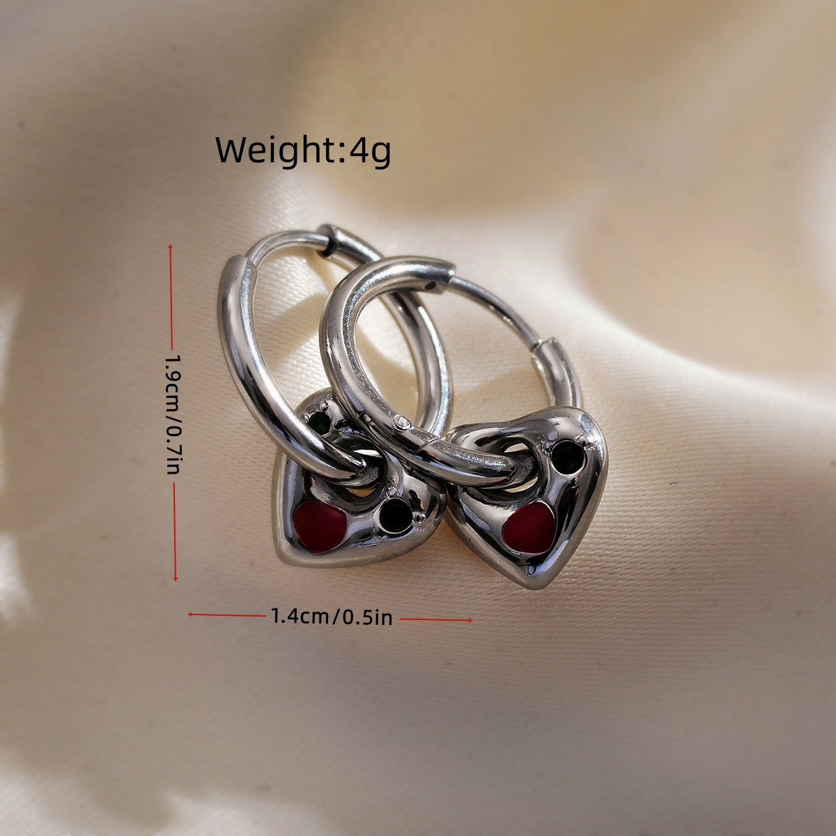 1 Pair Elegant Glam Luxurious Heart Shape Plating Stainless Steel 18k Gold Plated Drop Earrings