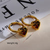 1 Pair Elegant Glam Luxurious Heart Shape Plating Stainless Steel 18k Gold Plated Drop Earrings