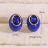 1 Pair Elegant Glam Simple Style Geometric Enamel Plating Inlay Stainless Steel Zircon 14k Gold Plated Ear Studs