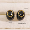 1 Pair Elegant Glam Simple Style Geometric Enamel Plating Inlay Stainless Steel Zircon 14k Gold Plated Ear Studs