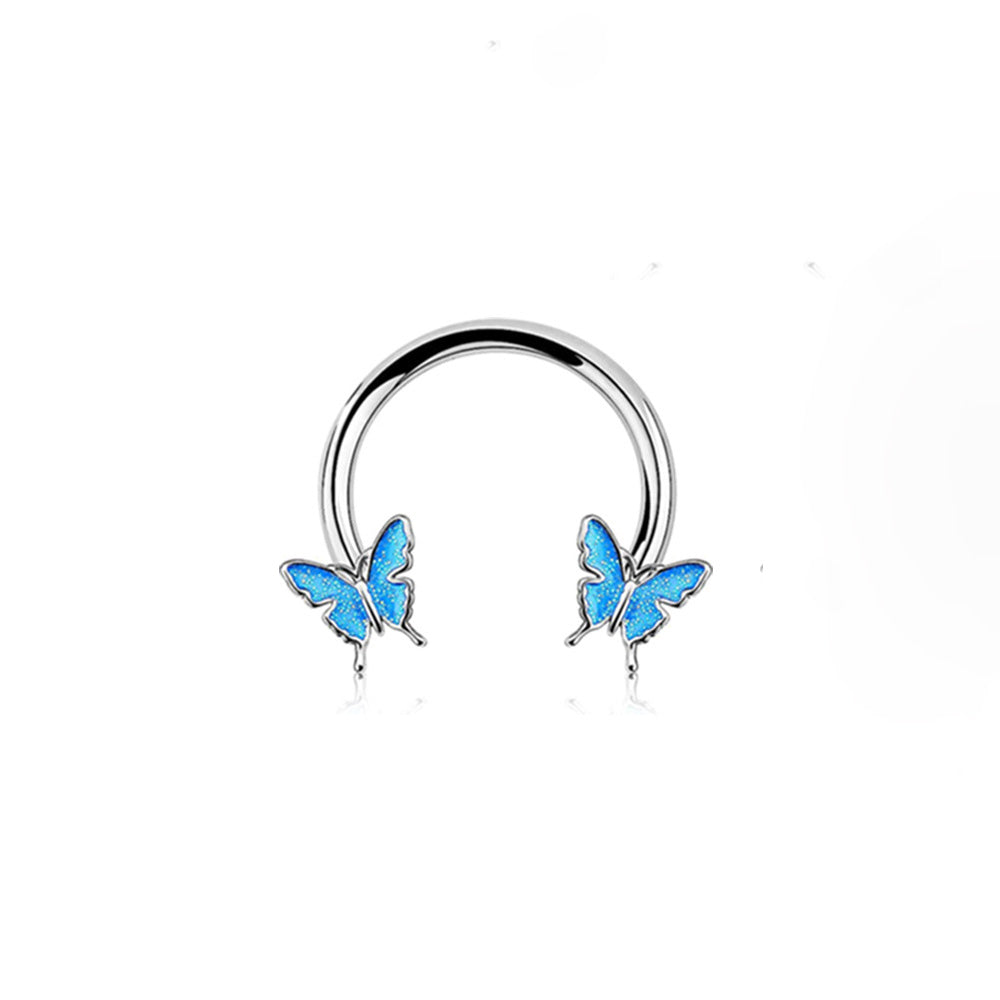 Streetwear Butterfly Stainless Steel Alloy Nose Ring In Bulk