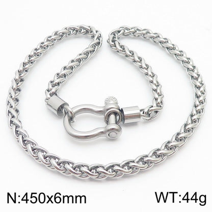 Fashion Horseshoe Buckle Bracelet Stainless Steel Simple Jewelry