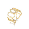 Elegant Simple Style Heart Shape Copper Zircon White Gold Plated Open Rings