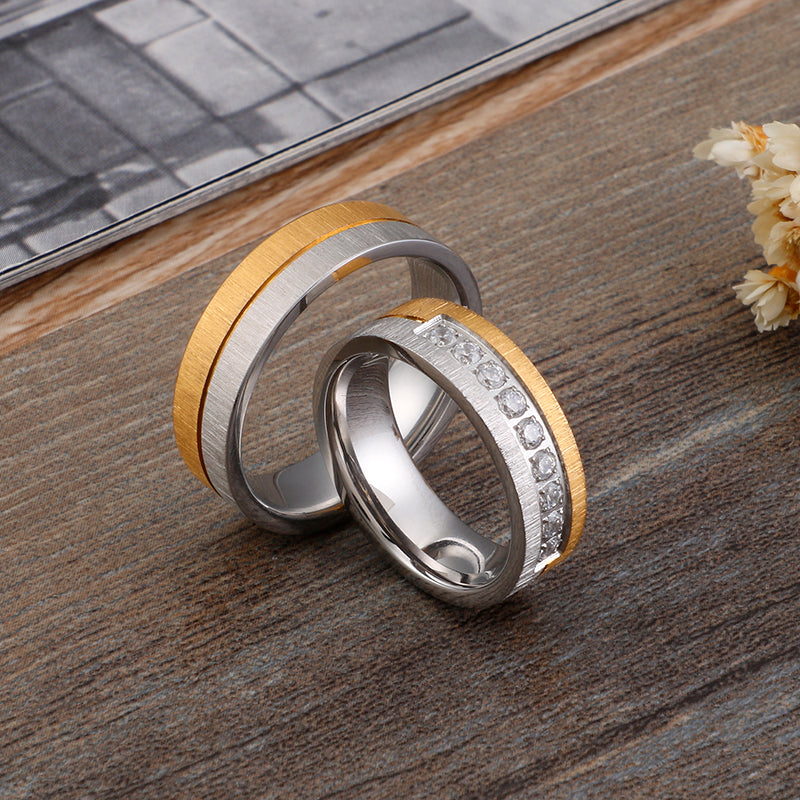 Simple Style Geometric Titanium Steel Rings