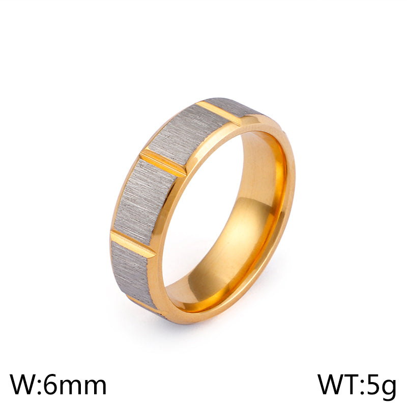 Simple Style Geometric Titanium Steel Rings