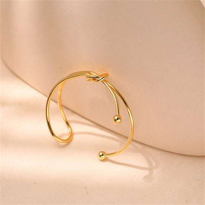 Simple Style Knot Copper 18k Gold Plated Bangle