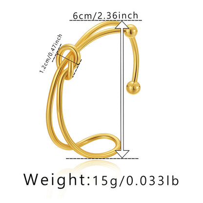 Simple Style Knot Copper 18k Gold Plated Bangle