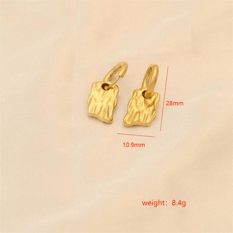 1 Pair Simple Style Irregular Plating Stainless Steel 18k Gold Plated Drop Earrings