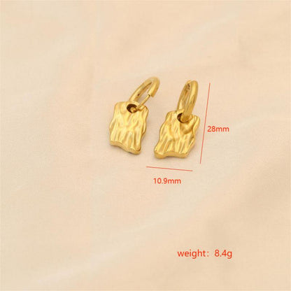 1 Pair Simple Style Irregular Plating Stainless Steel 18k Gold Plated Drop Earrings